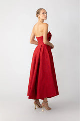 Juliette Jacquard Strapless Dress