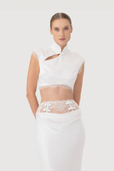Lila Satin Top
