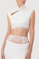 Lila Satin Top