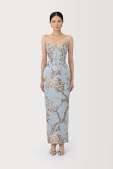 Novella Brocade Maxi Dress