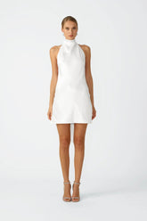 Penny Backless Satin Mini Dress