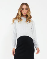 Tia Crop Knit Snow Marle
