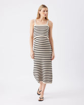 Pointelle Knit Nursing Dress Natural / Black