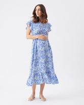 Pippa Cut Out Dress Royal / White