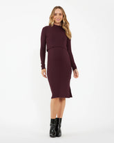 Ruby Rib Nursing Dress Maroon