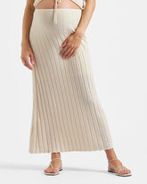 Charli Rib Knit Skirt Stone