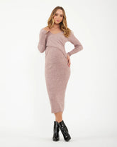 Heidi Nursing Knit Dress Pink Marle
