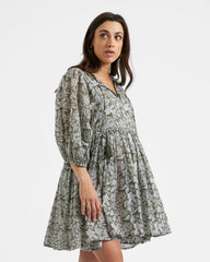 Cali Nursing Dress Olive / White