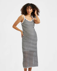 Diana Crochet Dress Black / White