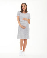Shelly Summer Nursing Dress White / Black