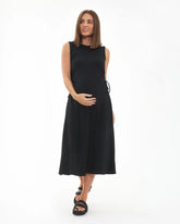 Carol Rib A-line Dress Black
