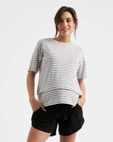 Claudette Nursing Tee White / Olive