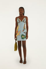 Blue Beaches Path Ballon Mini Dress