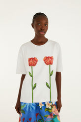 White Tropical Rose T-Shirt