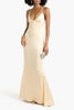 MONIQUE LHUILLIER Crystal-embellished satin gown