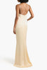 MONIQUE LHUILLIER Crystal-embellished satin gown