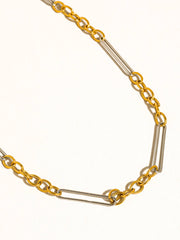 Norra 18K Gold Non-Tarnish Mixed Chain Necklace: Multi-Colored