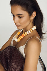 Chunky Rainbow Necklace in Pearl