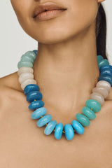 Chunky Rainbow Necklace in Turquoise
