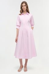 Jazz Cotton Pintuck Midi Dress