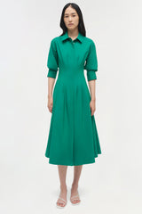 Jazz Cotton Pintuck Midi Dress