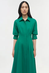 Jazz Cotton Pintuck Midi Dress