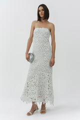 Sera Floral Raffia Bustier Midi Dress