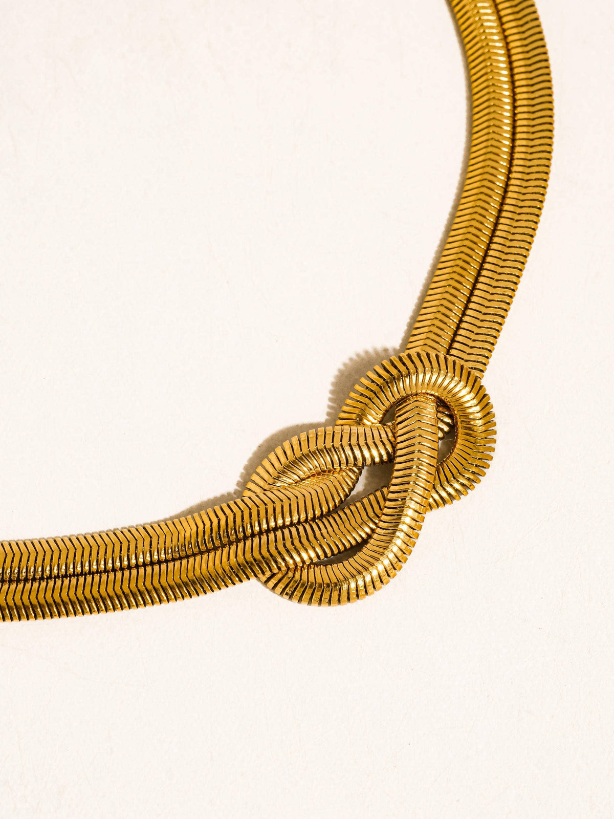 Evereign 18K Gold Non-Tarnish Knot Necklace: Yellow Gold