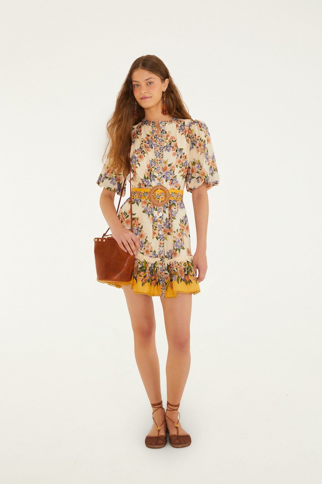 Sand Hilo Stripes Mini Dress