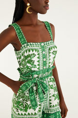 Green Flora Tapestry Romper