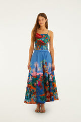 Mushroom Dream Landscape Embroidered Sleeveless Top