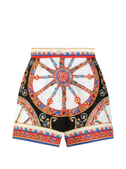 Carretto-print poplin shorts