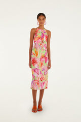 Multicolor Artsy Flora Midi Dress