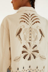 Beige Denim Canva Richelieu Jacket