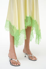 Elira Silk Dress | Key Lime Sprout