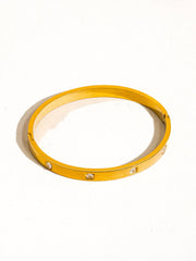 Neil 18K Gold Non-Tarnish Classic CZ Bangle: Yellow Gold