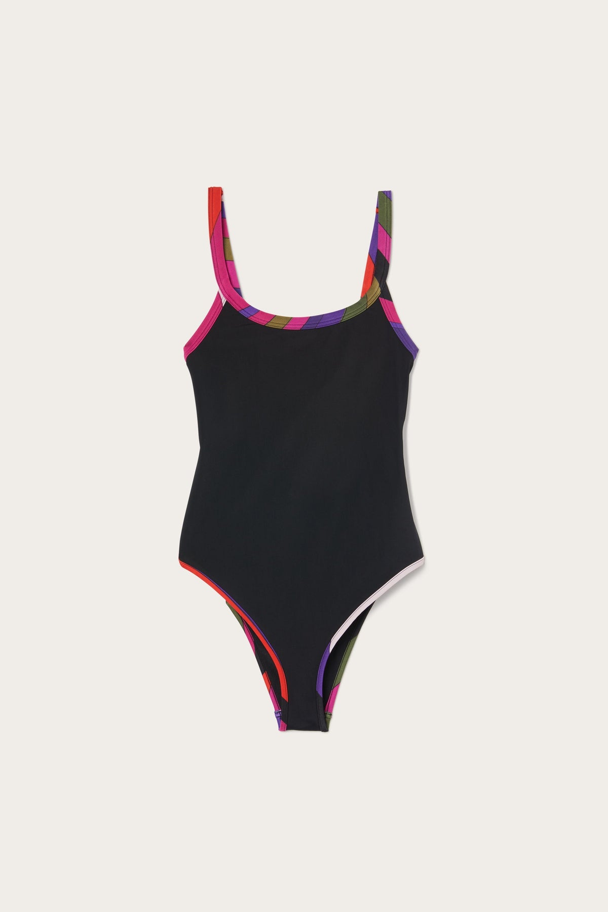 Swimsuit with Printed Trim