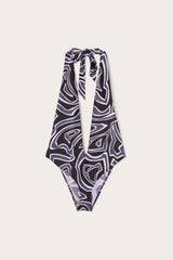 Labirinto Print Deep Neckline Swimsuit