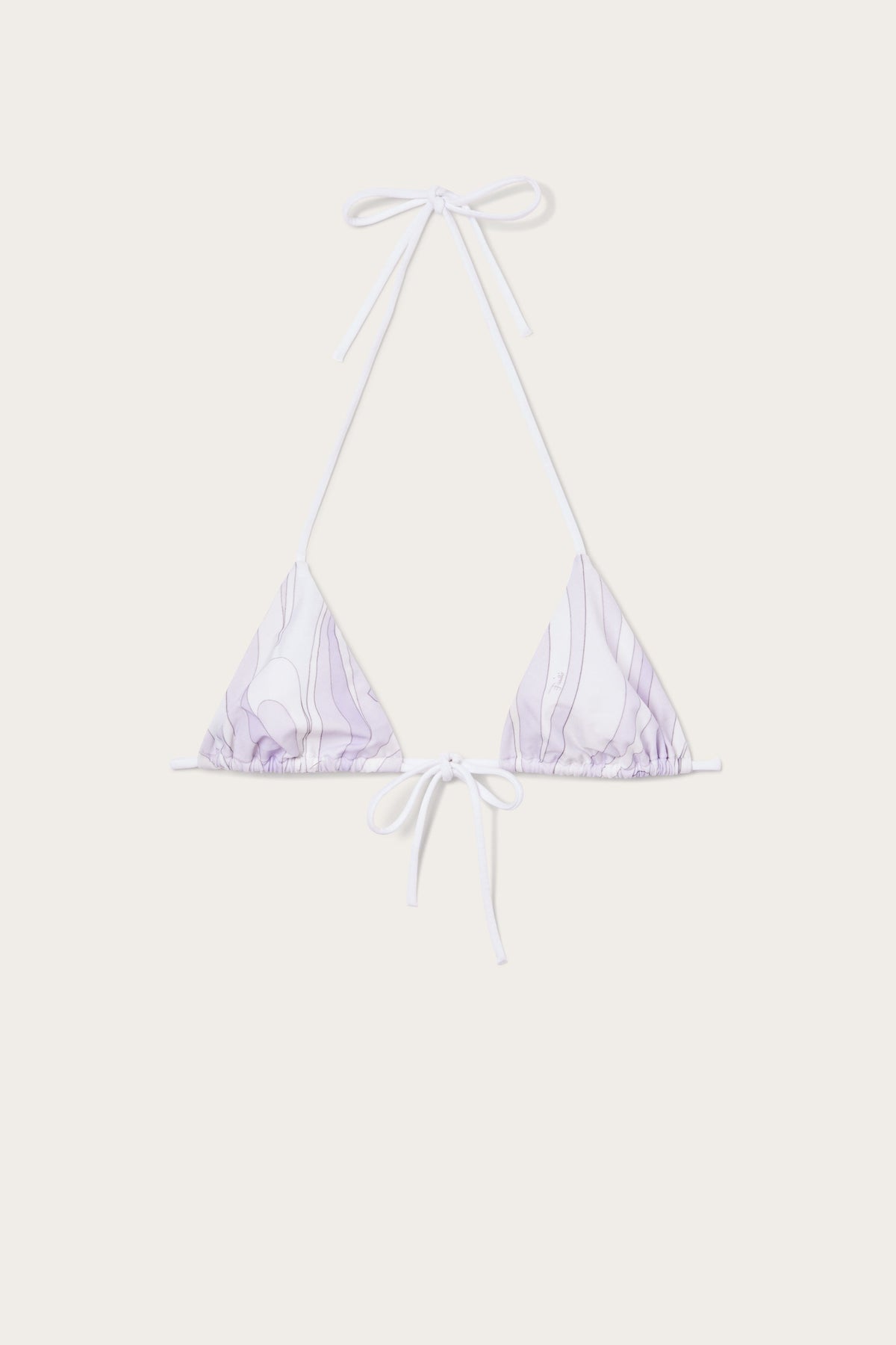 Marmo Print Triangle Bikini Top