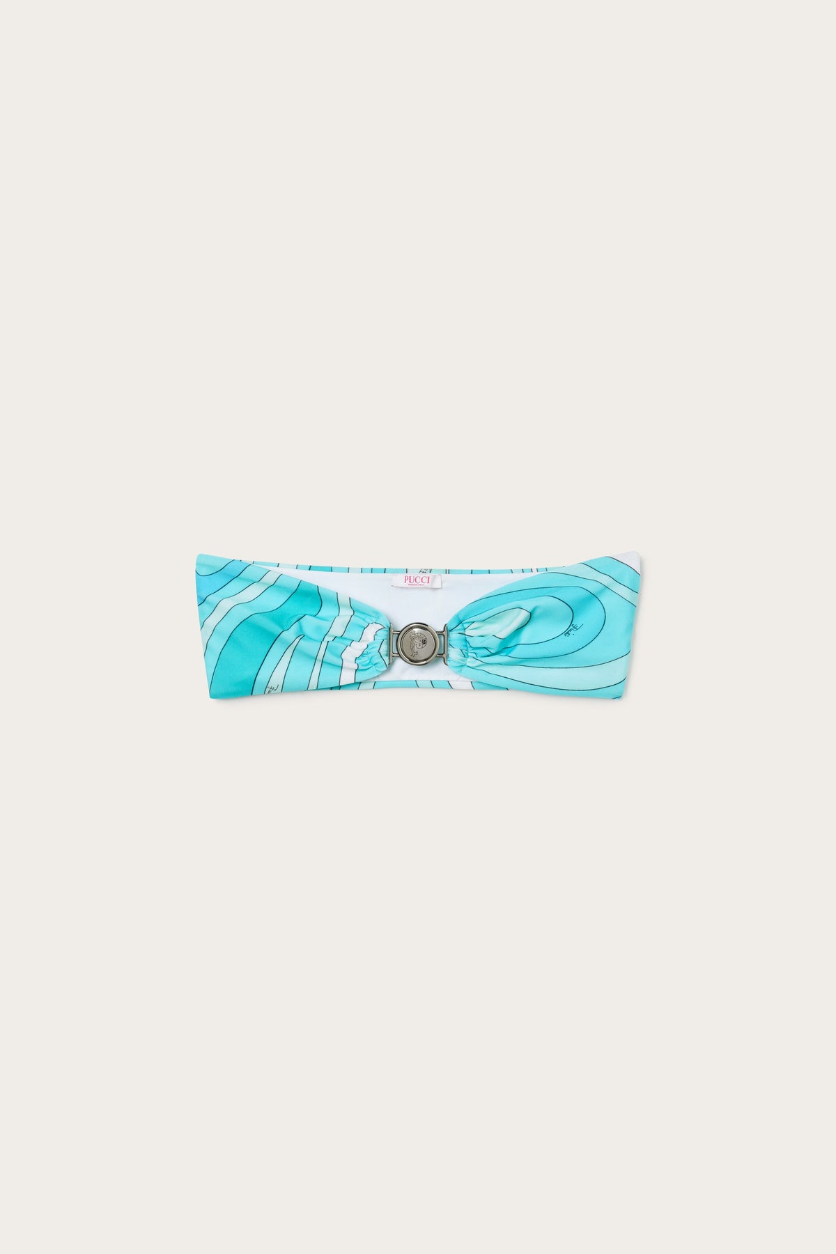 Marmo Print Bandeau Bikini Top