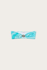 Marmo Print Bandeau Bikini Top