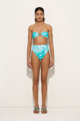 Marmo Print Bandeau Bikini Top