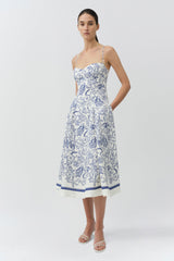 Analise Linen Bustier Midi Dress