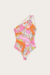 Orchidee Print One-Shoulder Swimsuit