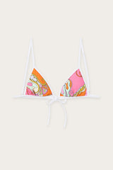 Orchidee Print Triangle Bikini Top