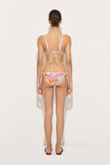 Orchidee Print Triangle Bikini Top