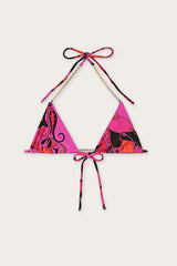 Orchidee Print Triangle Bikini Top