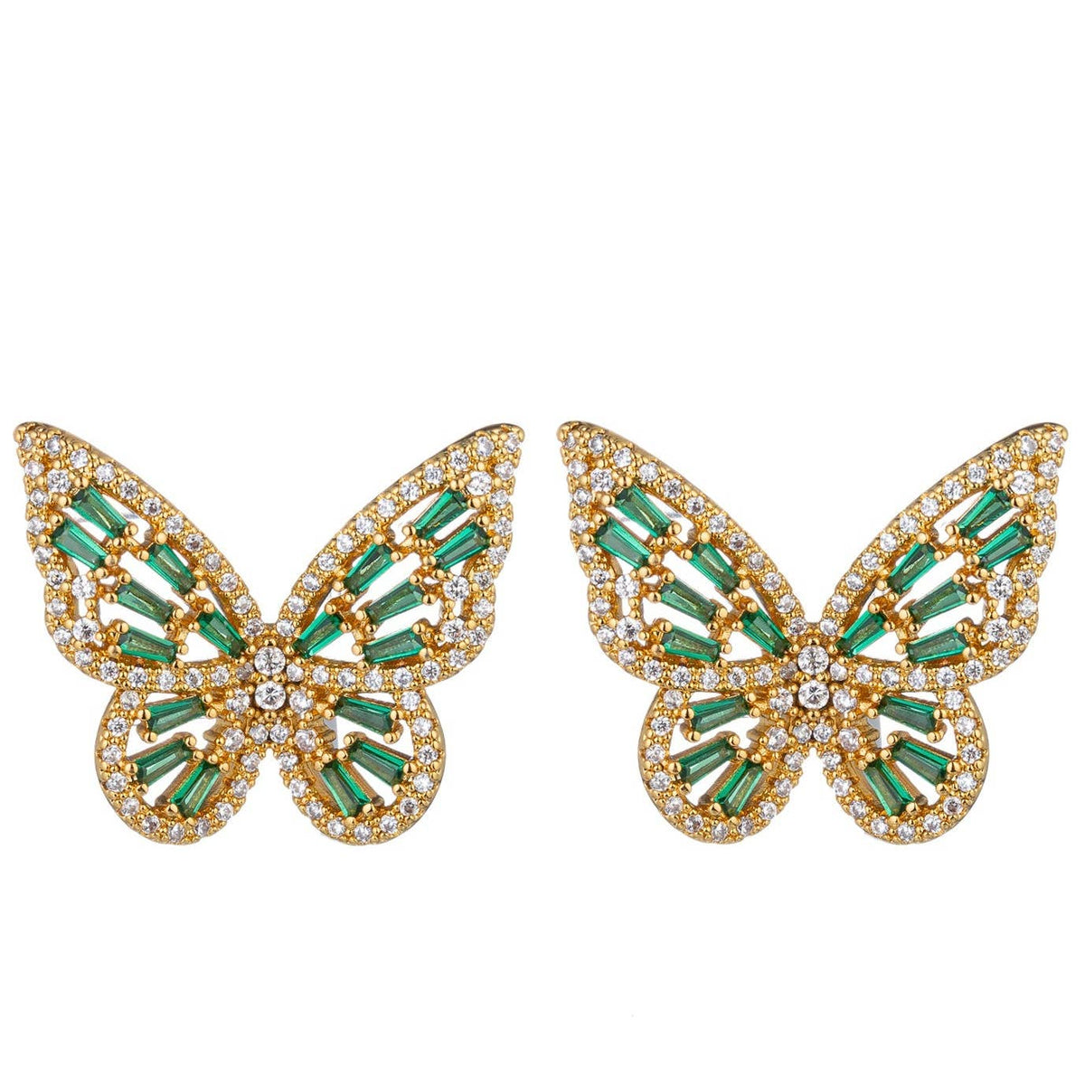 Green Butterfly Earrings