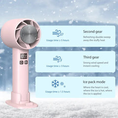 Mini Handheld Fan Semiconductor Refrigeration 1800mAh Battery Portable USB Rechargeable Hand Fans Cooling Air Cooler For Outdoor