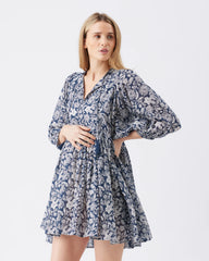 Cali Nursing Dress  Ink / White